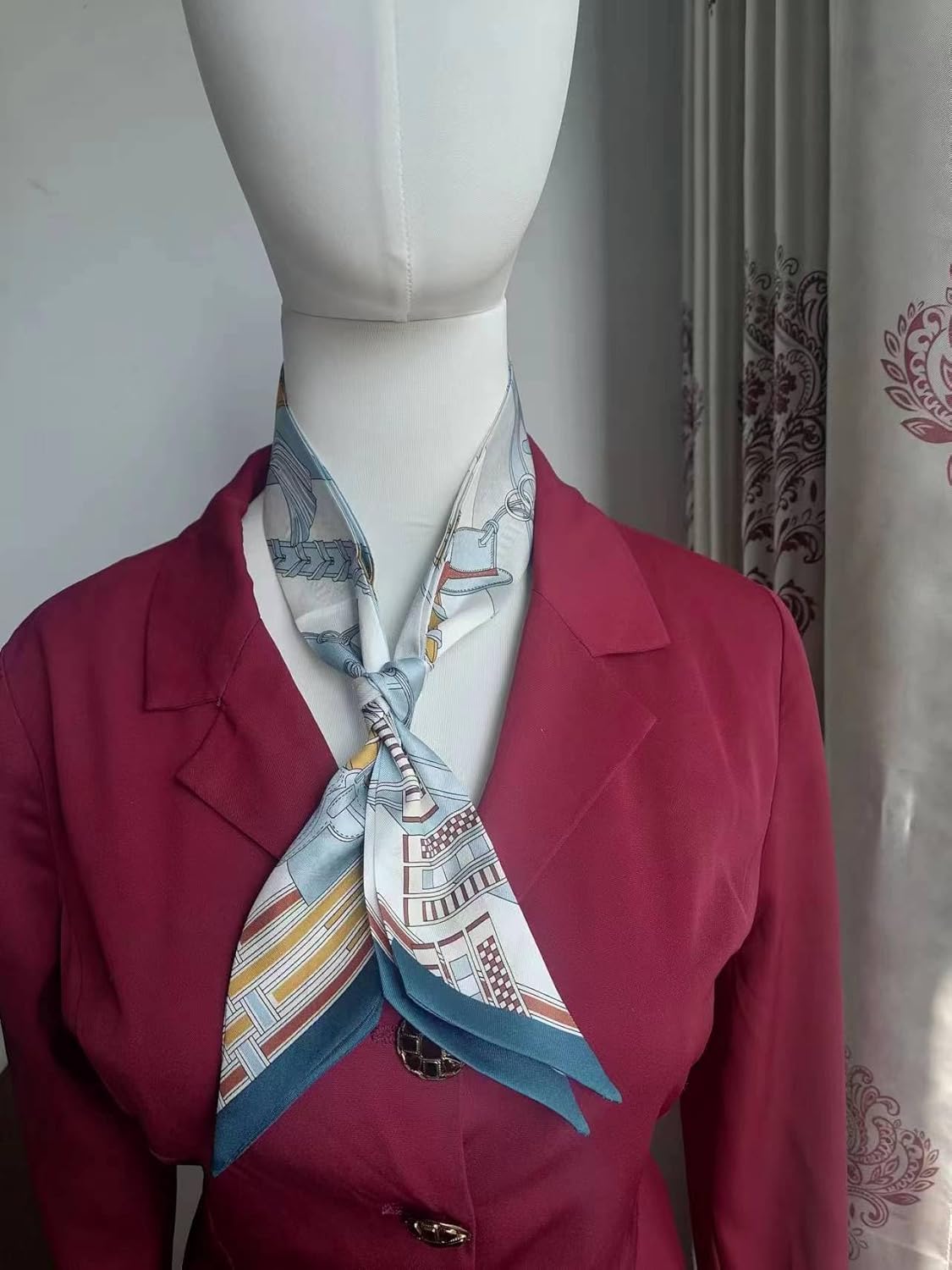 100% Mulberry Silk Scarf for Handbags & Purses, 2Pcs 2''x35'' Hair Ribbon Skinny Neck Scarves for Women - Image 5