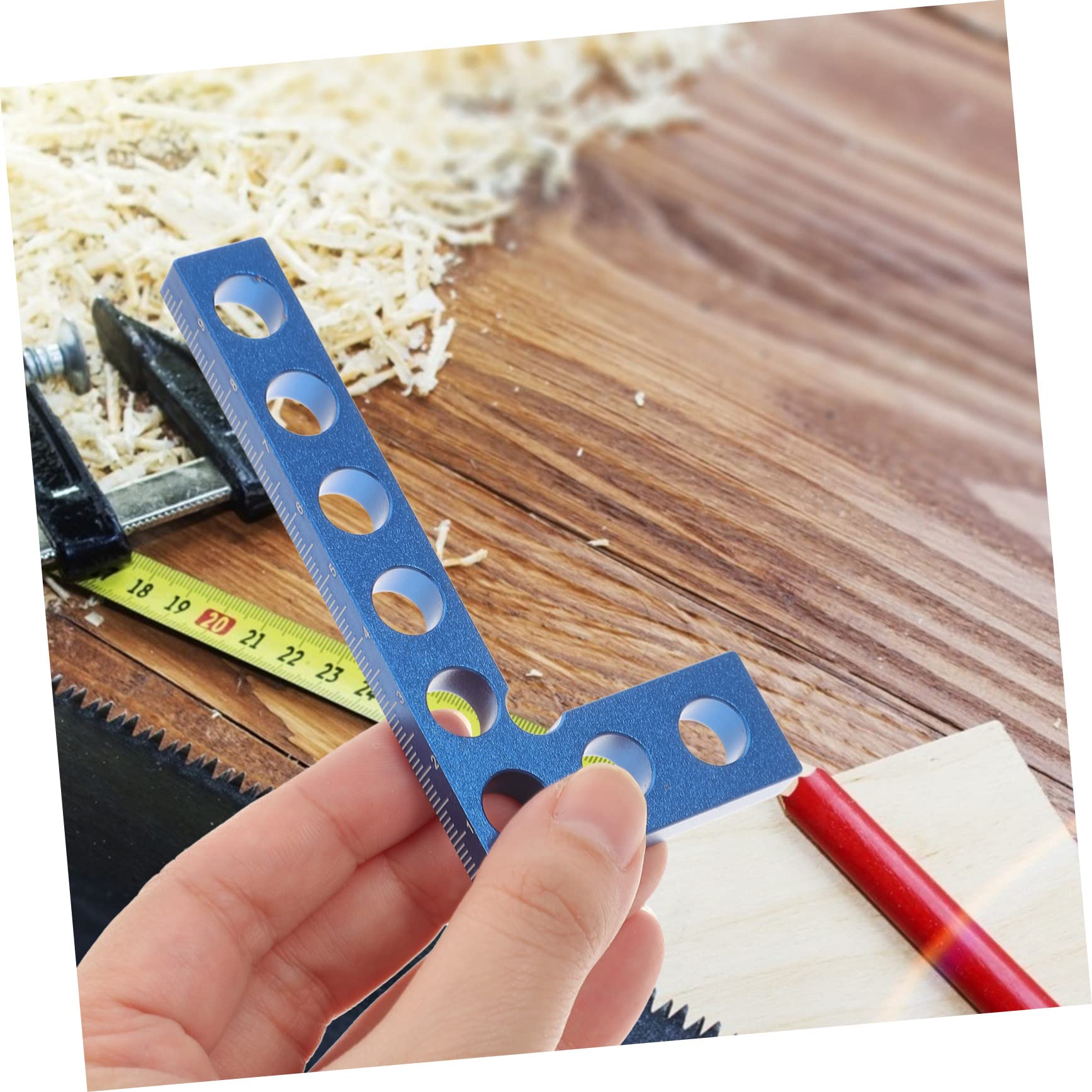 jojofuny Righello Per Lavorazione Del Legno 3 Pezzi Righello Di Misurazione in Metallo Squadra Da Carpentiere Leggera E Portatile