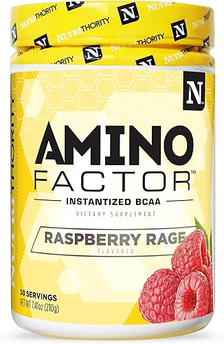 Nutrithority - Amino Factor de aminoácidos instantáneos, 30 porciones, sin azúcar, aminoácidos de cadena ramificada intraácidos y bebida