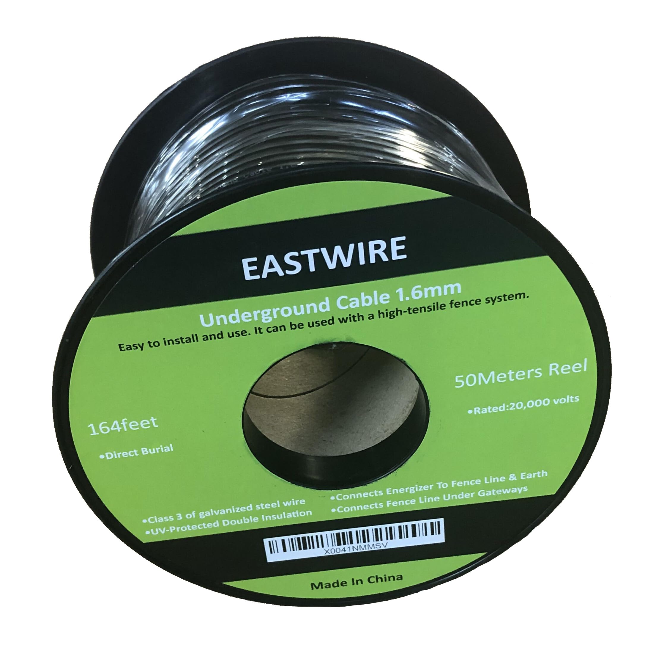 Valla eléctrica de alambre de doble aislamiento subterráneo, valla eléctrica de doble aislamiento, cable duro subterráneo de entierro directo (1,6 mm, 50 metros)