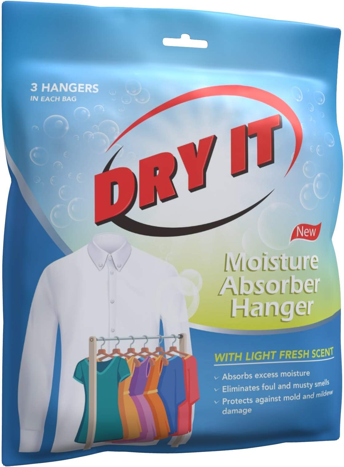 [3pk] Hanging Moisture Absorber, Odor Absorber & Home Dehumidifier for Bedroom Closet, Shoe Storage, Bathroom Cabinet, Basement, Garage - Moisture & Odor Eliminator for Protection Against Mildew