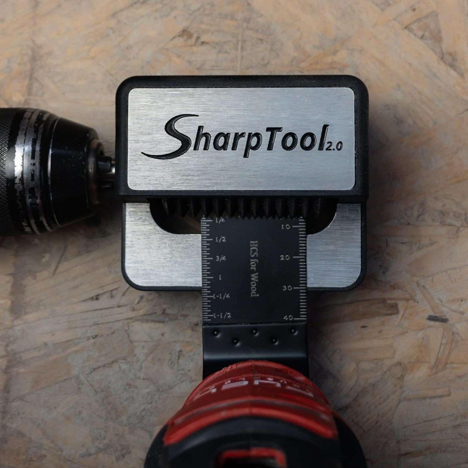 SharpTool 2.0 Afilador para Hojas de Sierra Multitool – Afilador de Precisión para Taladro para Afilar Hojas de Inmersión BIM, HCS y HSS, Accesorio para Herramienta Multifunción