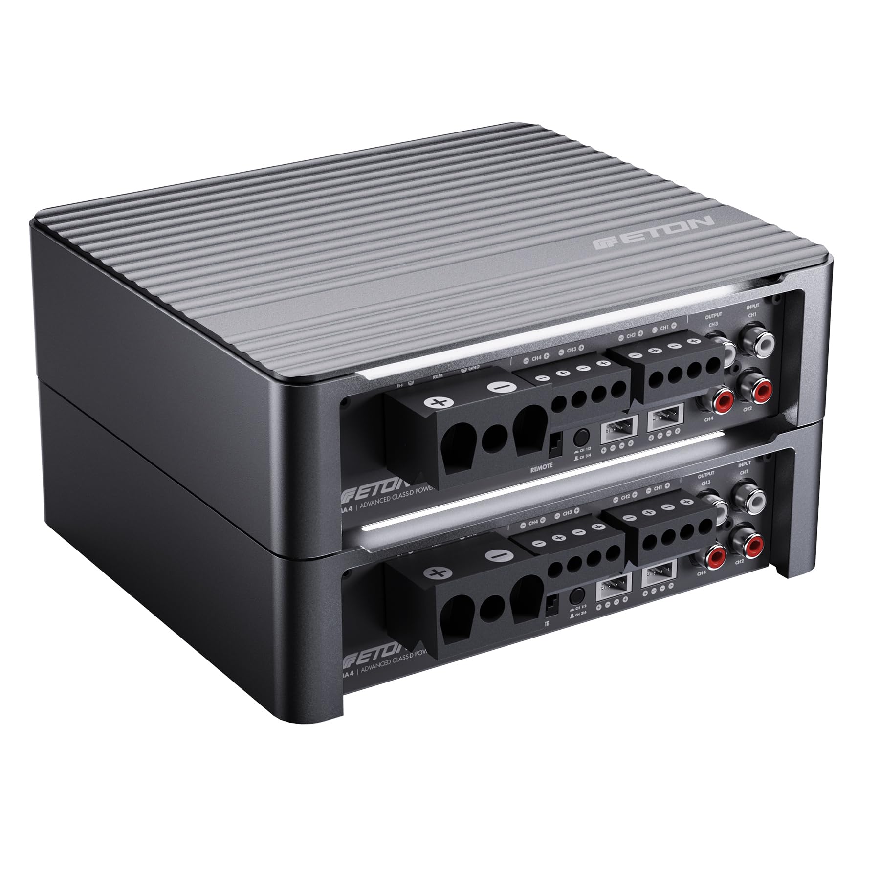 ETON MA 4 – kompakter 4 Kanal Verstärker, leistungsstarke digitale Mini Endstufe für Autos und Reisemobile, Class D Amp mit 4 x 105 W
