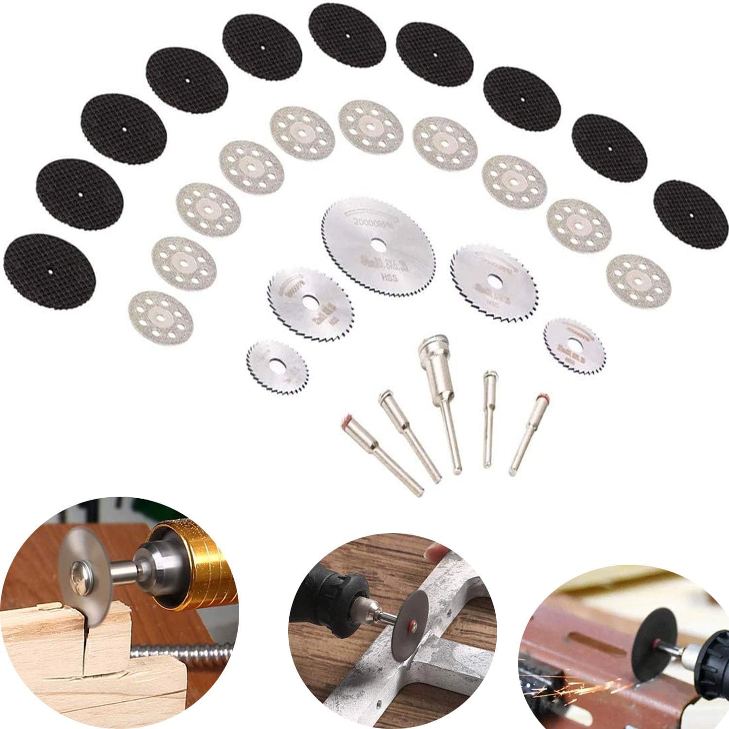 DIY Crafts Pack Of 100 Pcs, Multi, 2 Pcs Mandrel/Connecting Shank, Abrasive Diamond Cutting Disc Cutting Sheet Circular Saw Blade (Pack Of 100 Pcs, Multi, 2 Pcs Mandrel/Connecting Shank) (B086C845BY) Amazon Price History, Amazon Price Tracker
