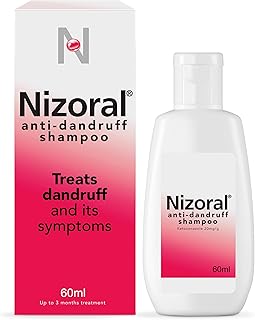 Nizoral Anti-dandruff Shampoo, Treats and Prevents Dandruff, Suitable for Dry Flaky and Itchy Scalp, Contains Ketoconazole - 60ml