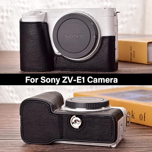 Miniatura 2 de MUZIRI KINOKOO Sony ZV-E1 - Funda de piel auténtica para cámara Sony ZV-E1ZVE1, funda protectora con apertura inferior, color negro