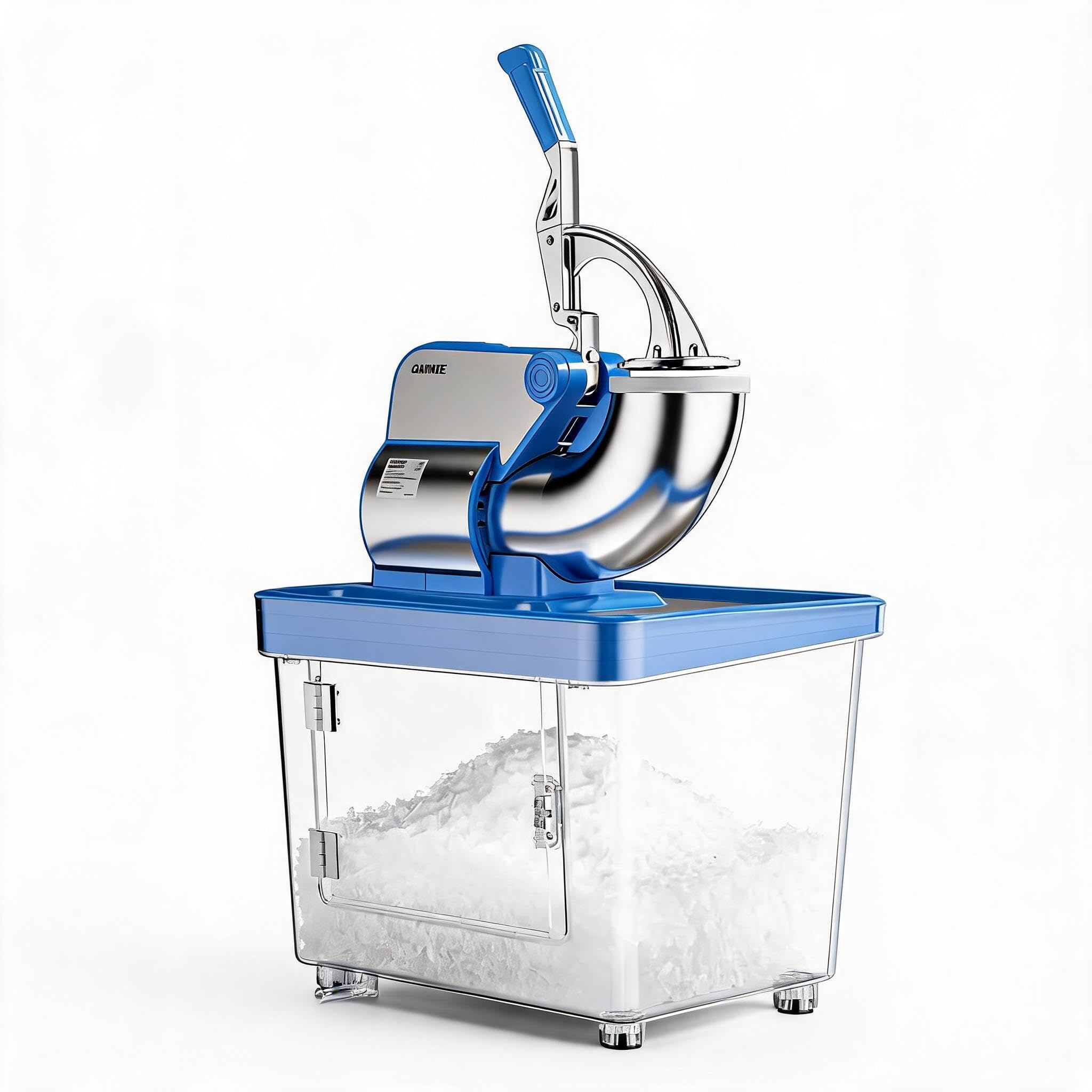 Garvee Professioneller Eiscrusher 300W – 4 Edelstahlklingen, Doppel-Schneide, 50L Behälter, 300kg/h – Gewerbliche Eismaschine für Bar, Restaurant & Küche – Perfekt für Cocktails, Smoothies & Slush –