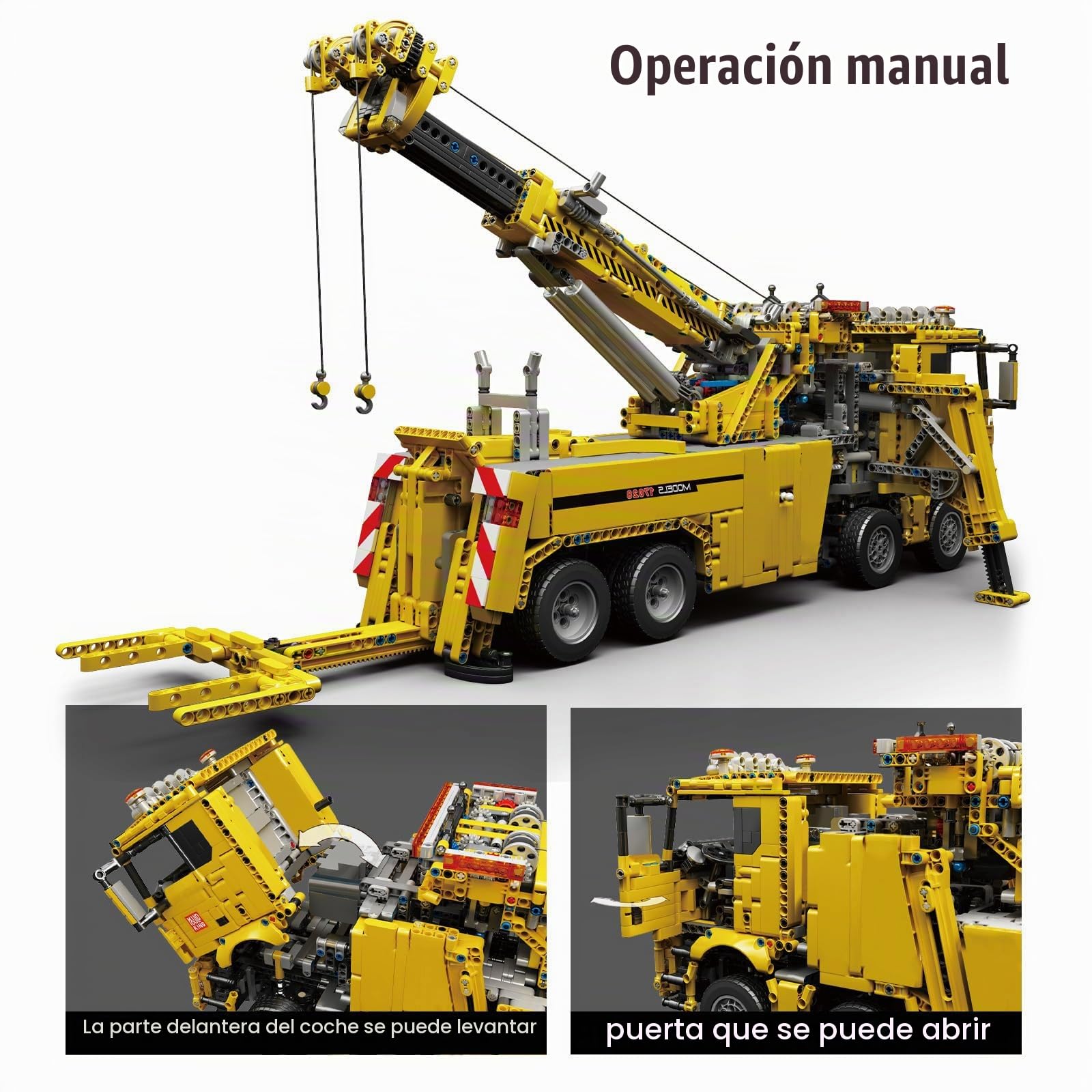Mould King 17028 Camión de Remolque Pesado Camión de Juguete con Grúa, 4883PCS La grúa Todoterreno con Control Remoto Alto 7 Motores (Embalaje Original)