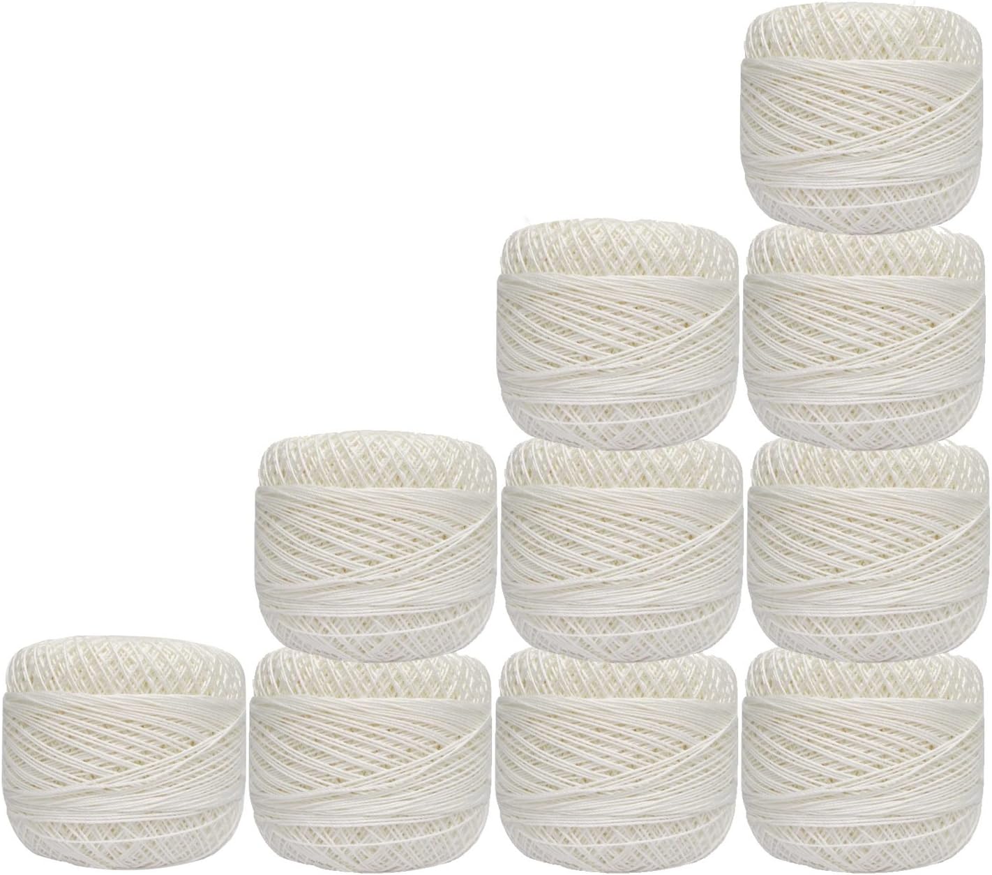 White Thread Knitting Mercerized Embroidery 10 Pcs Cotton Crochet Yarn Cross Stitch Tatting Doilies Skeins Lacey Craft Size 40