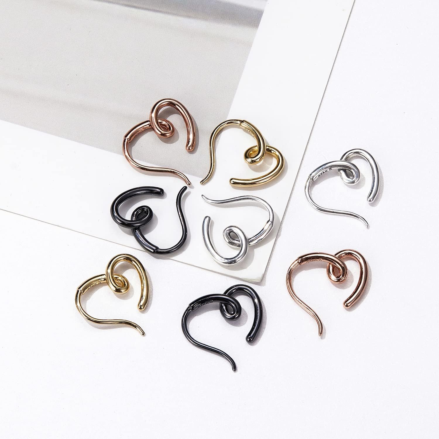 Minimalist Heart Hoop Earrings for Women Cute Hoop Earrings Dainty Hearts Jewerly - Image 8