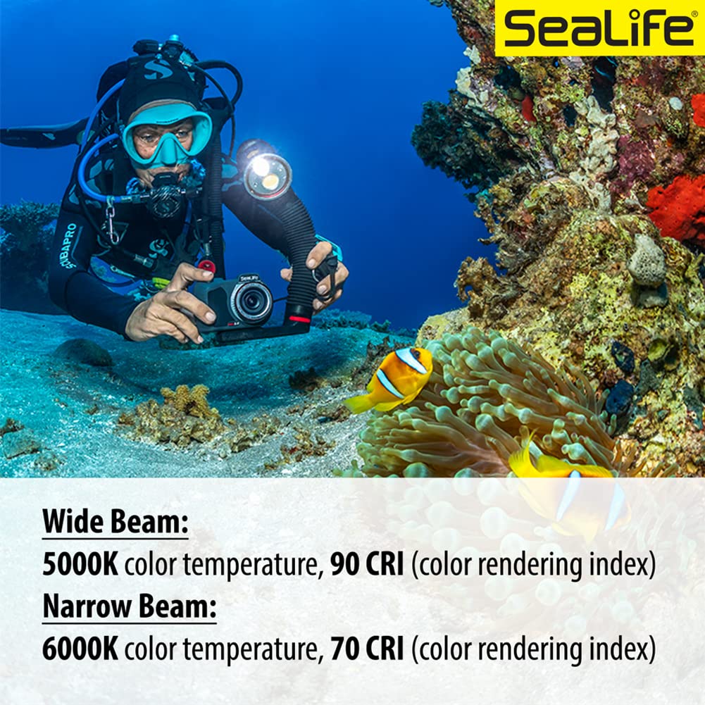 Sealife Sea Dragon 3000SF Pro Dual Beam Unterwasser Foto- und Video LED Leuchte für Kompaktkameras und Actionkameras - perfekt auch als Tauchlampe durch Separate engstrahlende LED
