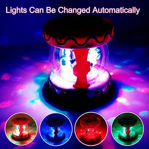 Miniatura 4 de WSJKPA Carrusel giratorio de juguetes para bebés de 18 meses en adelante, juguetes para bebés de 18 a 36 meses, juguete musical para gatear para