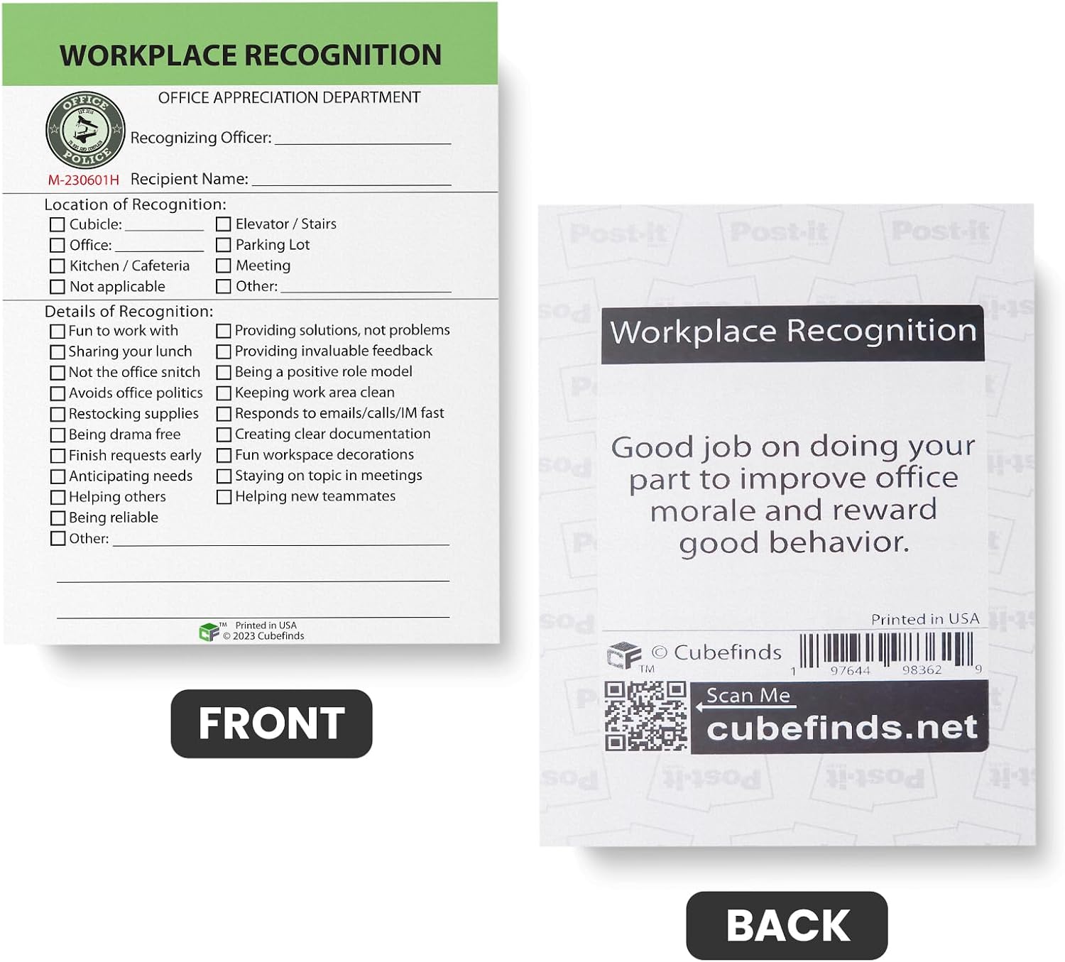 Employee Recognition Award Sticky Notes: Fun Workplace Appreciation Gift Notepad for Office Staff, Coworkers, Team. 4x6 Inch, 50 Self-Adhesive Sheets. image 3