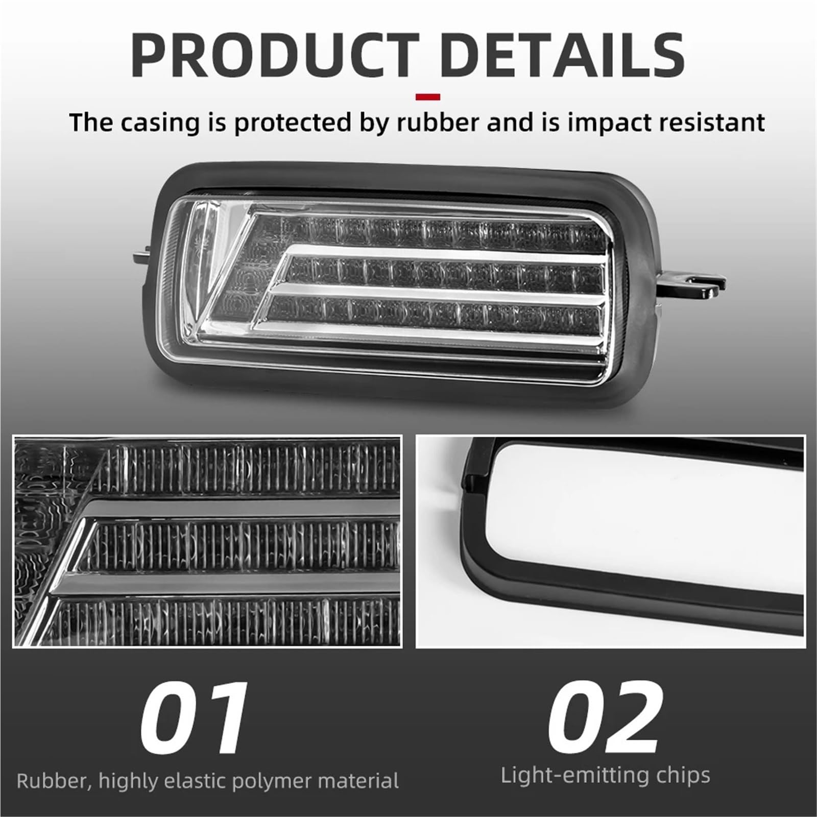 fari anteriori auto Adatto per Lada Niva 4x4 Car Styling Luci diurne a LED Luci di marcia diurna Segnale freno Accessori Faro anteriore per auto(Light C)