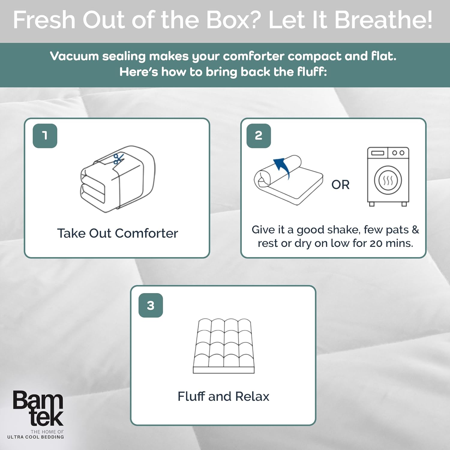 100% Viscose Derived from Bamboo Comforter, Cooling Comforter, Duvet Insert, Breathable, Extra Fluffy, Lightweight Comforters, Queen Size - Image 6