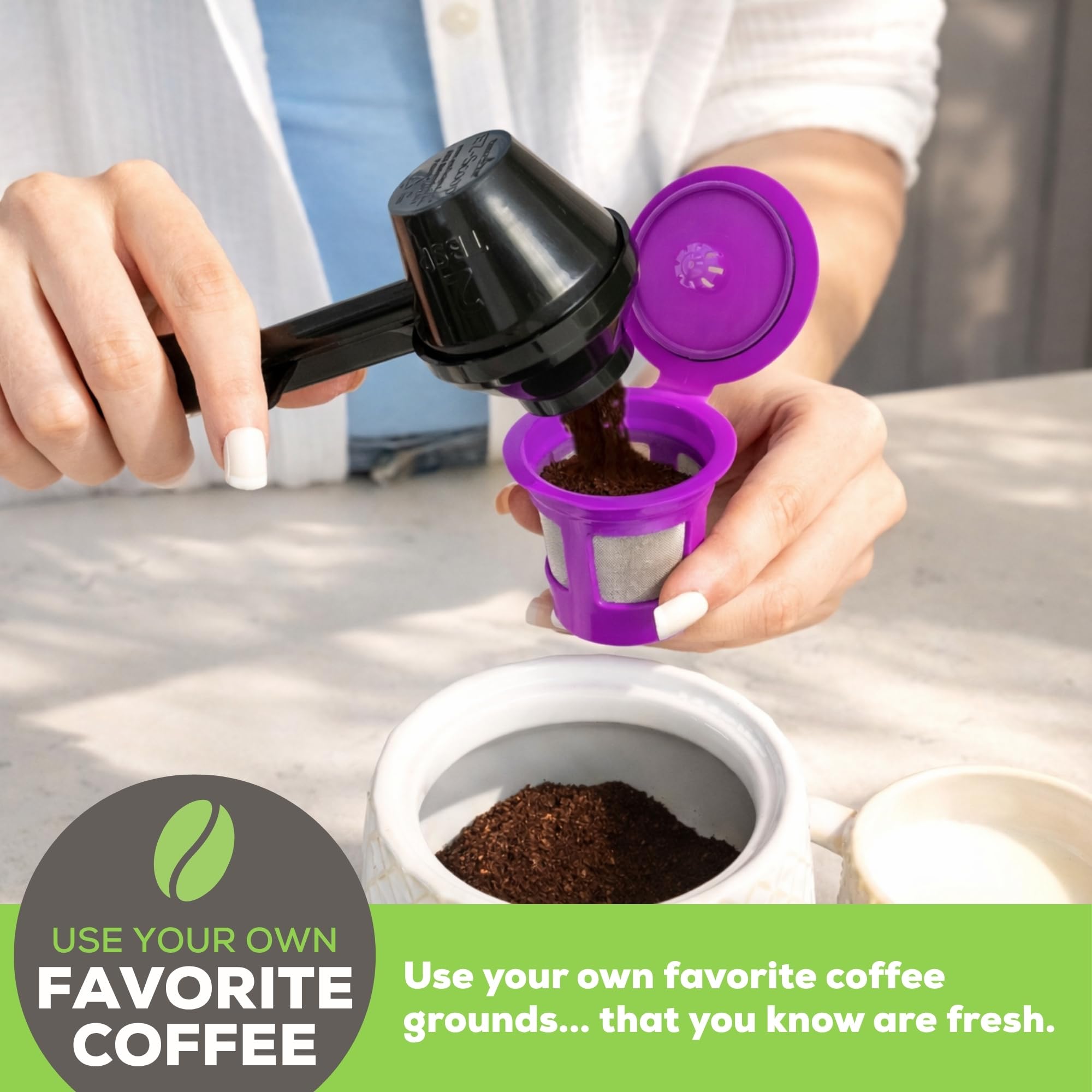 Perfect Pod - Filtros de café reutilizables Café Save - Cápsulas recargables con colador de malla integrado