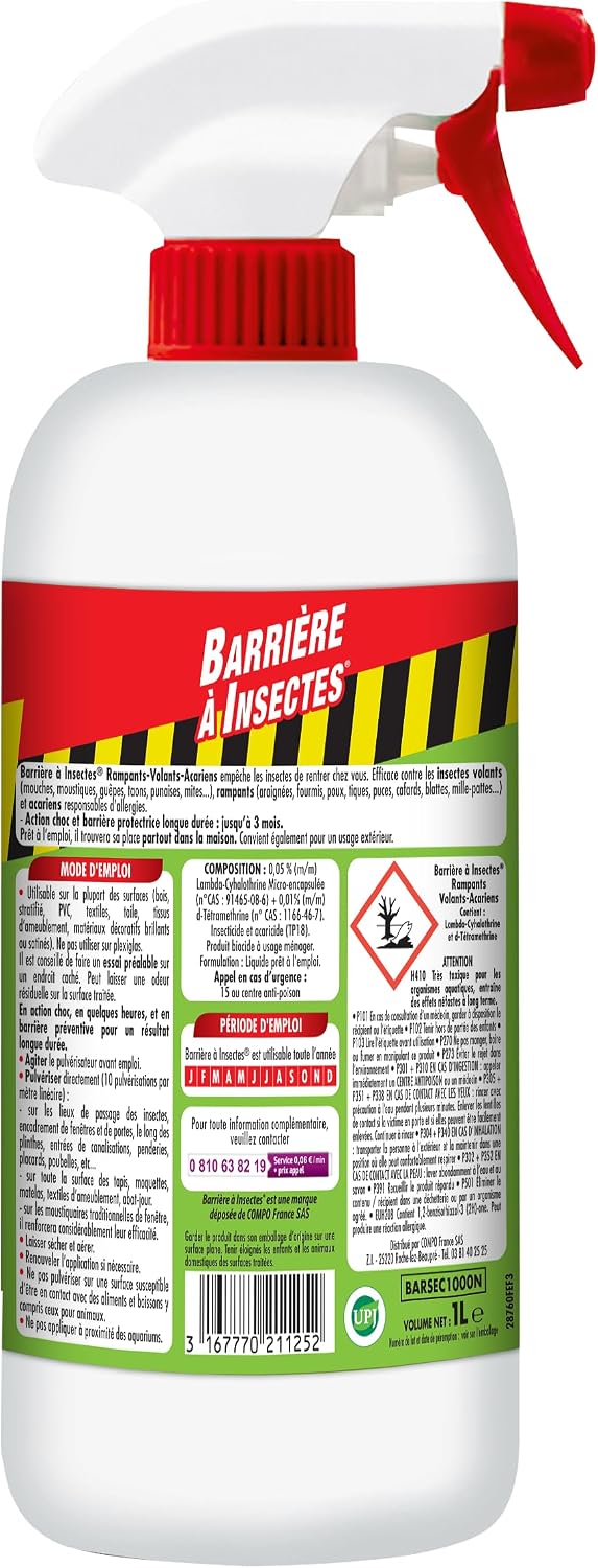 BARRIERE A INSECTES Vaporisateur contre les Insectes Rampants, Volants, Acariens, Prêt à l'emploi, 1 L, BARSEC1000N — vue 3