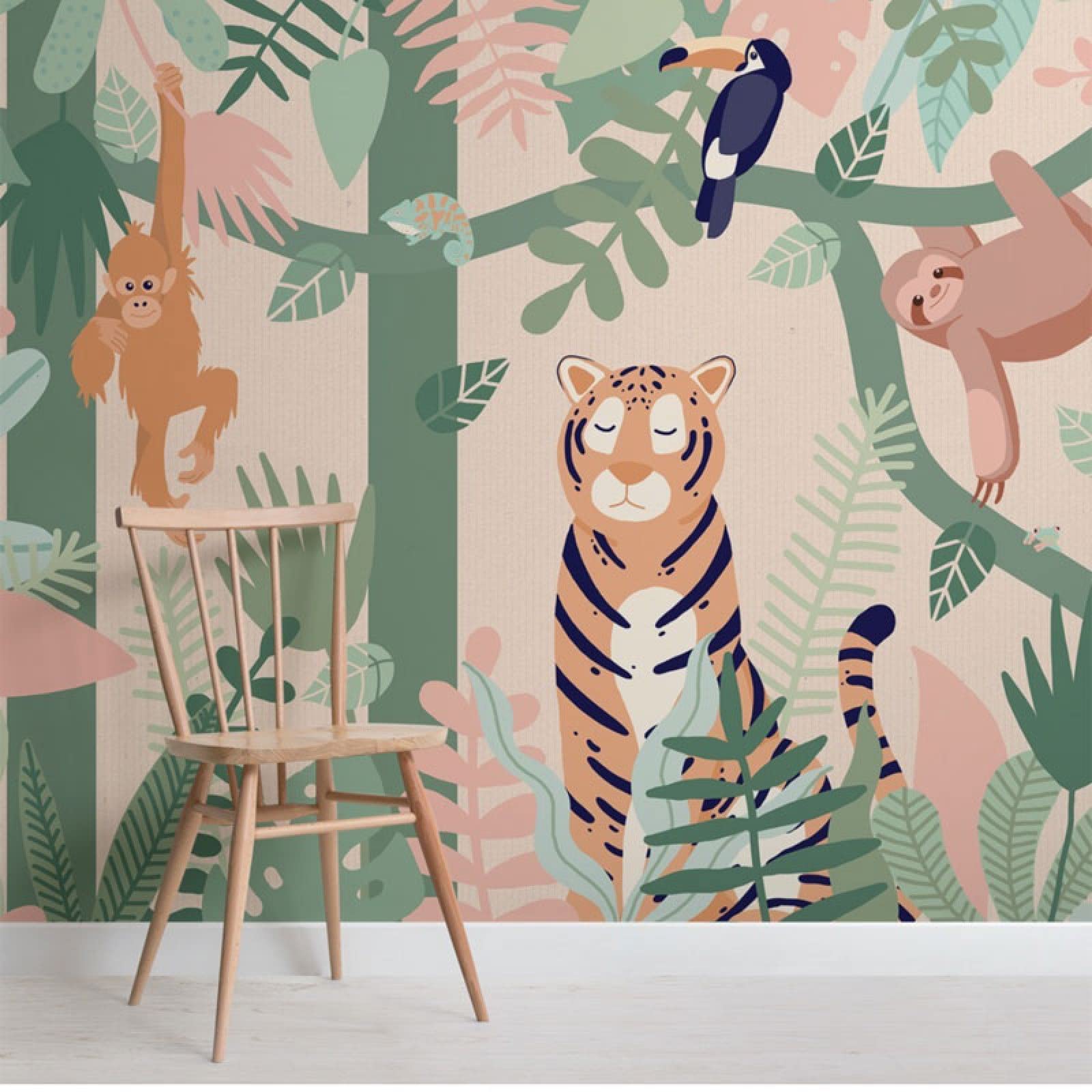 Papier peint jungle enfants : créez un safari mural 3D magique dans leur chambre