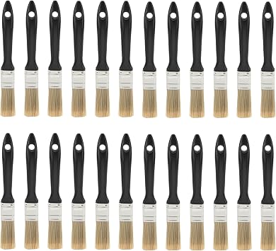24 PCS 1 Inch Flat Paint Brushes, Chip Paint Brush with Plastic Handle for Art, Crafts