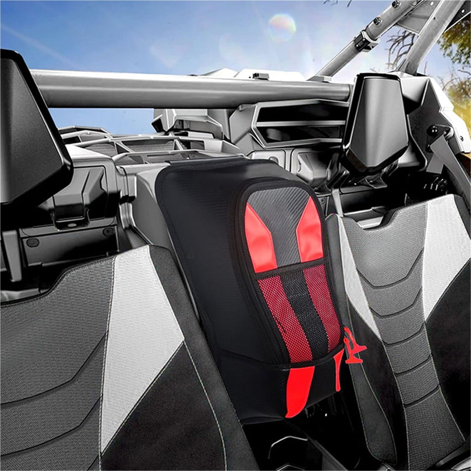Sac de rangement Can-Am Maverick X3 entre les sièges et sacoche outils étanche UTV