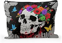 Vista 24 de Cafl Bolsa de maquillaje Bolsa de cosméticos Bolsa de maquillaje de viaje con cremallera, Flores de acuarela115