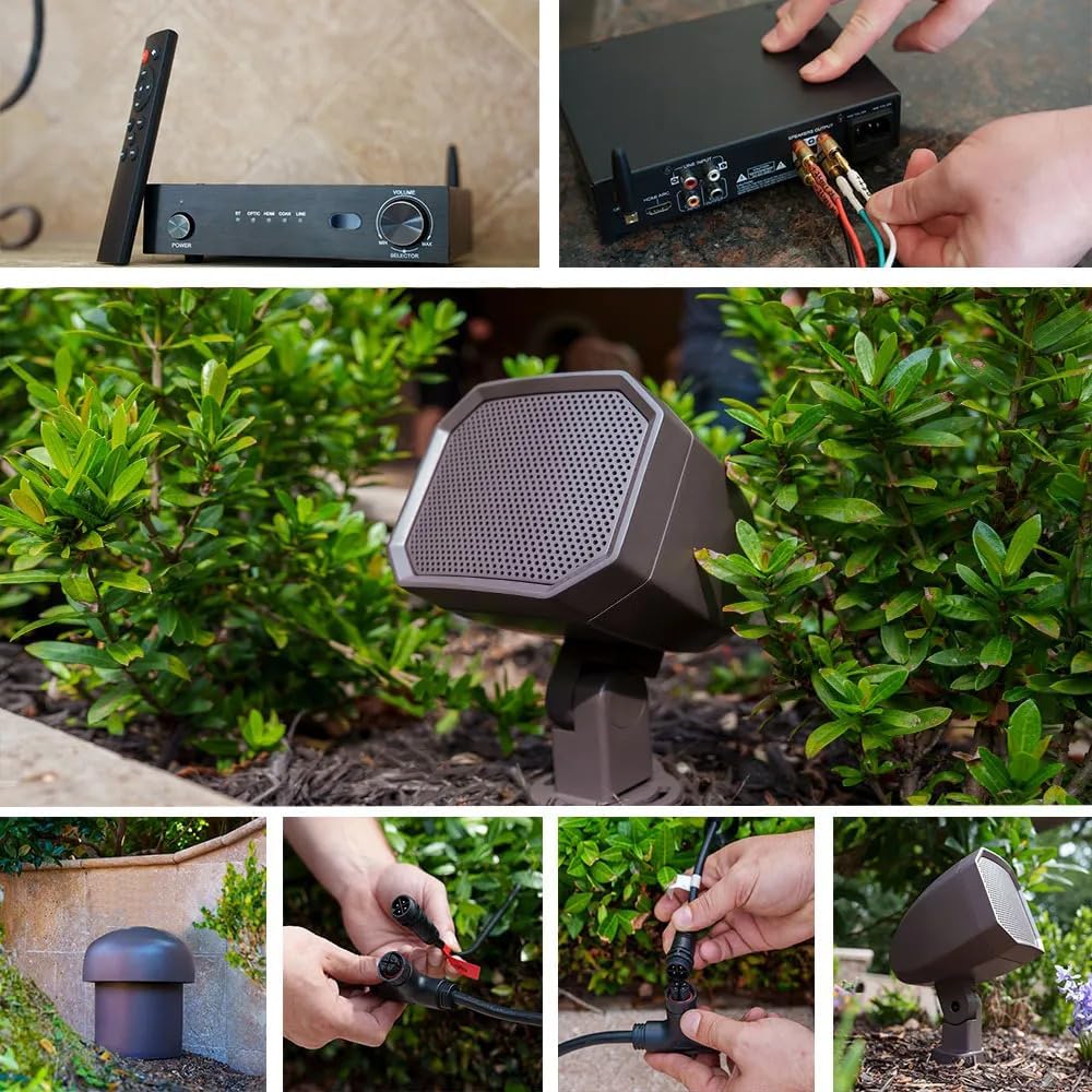 VOLT OHM 8.2 Outdoor Audio System with 8 Satellite Speakers, 2 Subwoofers & Bluetooth Amplifier, Provides Coverage Up to 3500 Square Feet