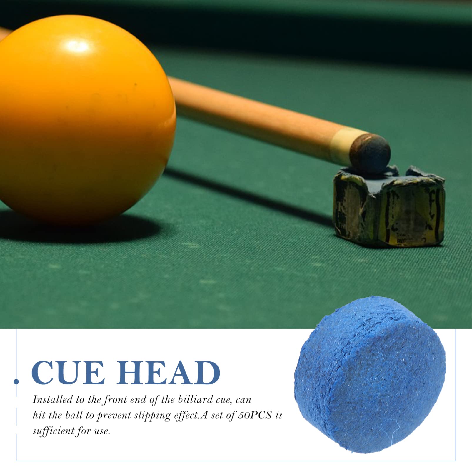 HOLIDYOYO 50Pcs Billiard Tips Replacement Snooker Pool Accessories for Easy Installation and Enhanced Control for Billiard Players and Enthusiasts