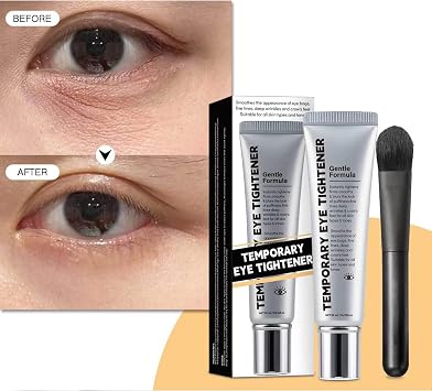 Instant Firm Temporary Eye Tightener with Brush,Perfection Eye Tightener,Instant Temporary E/ye Bag T/ightener,E/ye Tightening Cream with Smoothing Formula,Visibly Reduce Fine Lines Wrinkles 20g