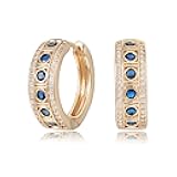 VACRONA Gold Hoop Earrings for Women | 14K Gold Plated 925 Sterling Silver Posts Blue CZ Red Cubic Zirconia Lightweight Trendy Huggie Hoops Earrings Gifts