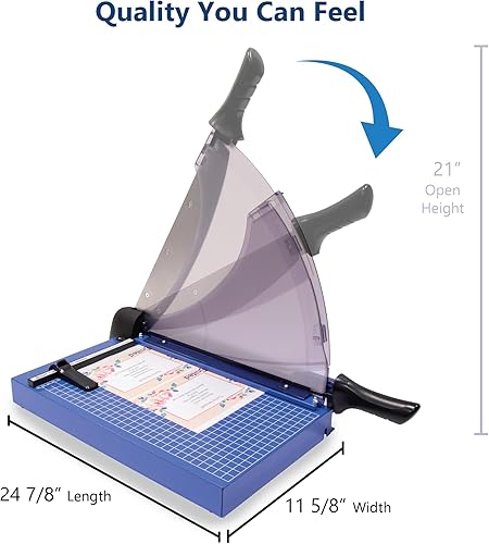 Miniatura 4 de United T18P - Recortadora de papel de guillotina de grado profesional, longitud de corte de 18 pulgadas, capacidad de 40 hojas, azul