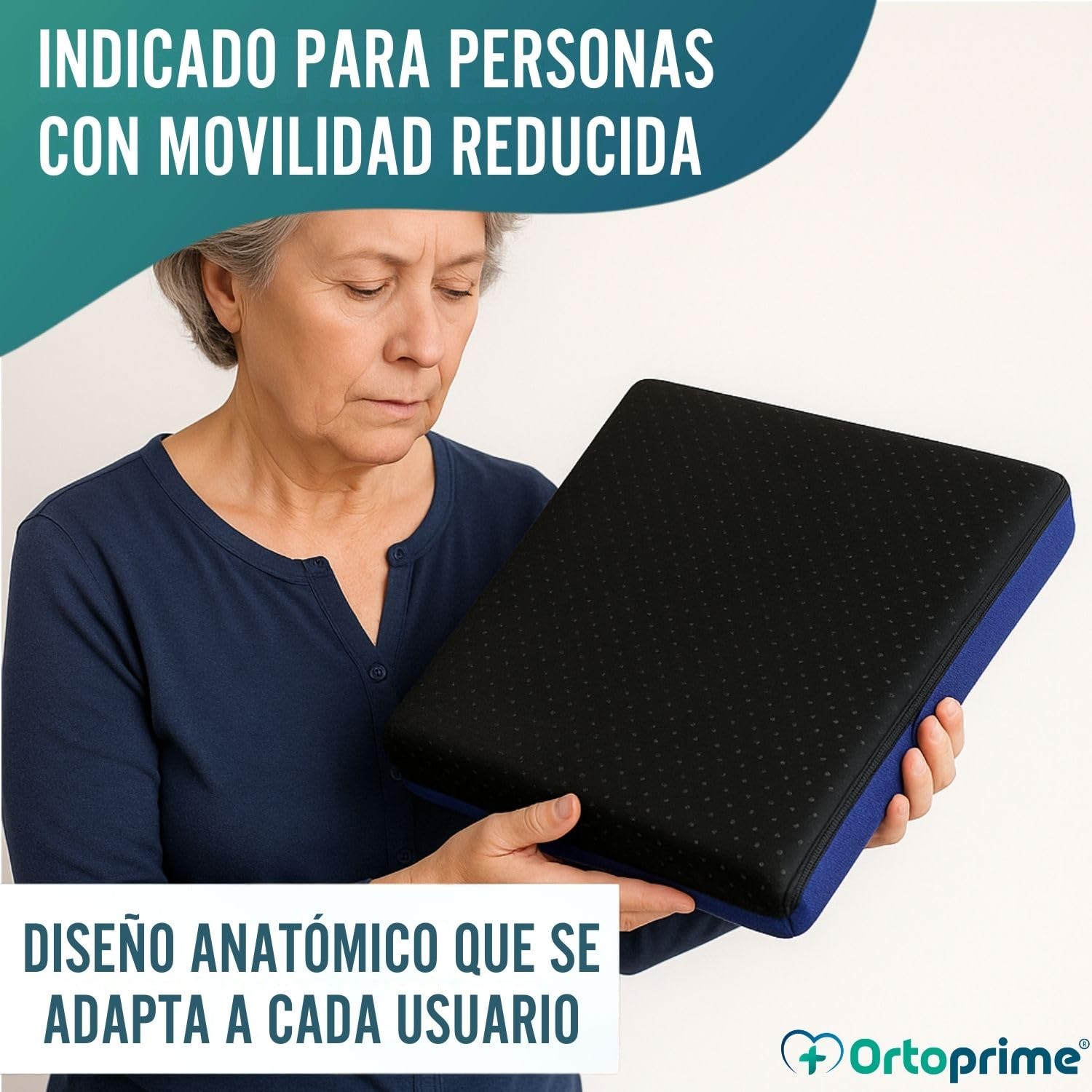 OrtoPrime Cojín Antiescaras Cuadrado FLOTACIÓN Líquida - Cojines Antiescaras Ortopédicos Coxis Alivio - Cojín Antiescaras para Silla Ruedas y Sillón - Cojín Ortopédico Úlceras PRESIÓN (Cuadrado)