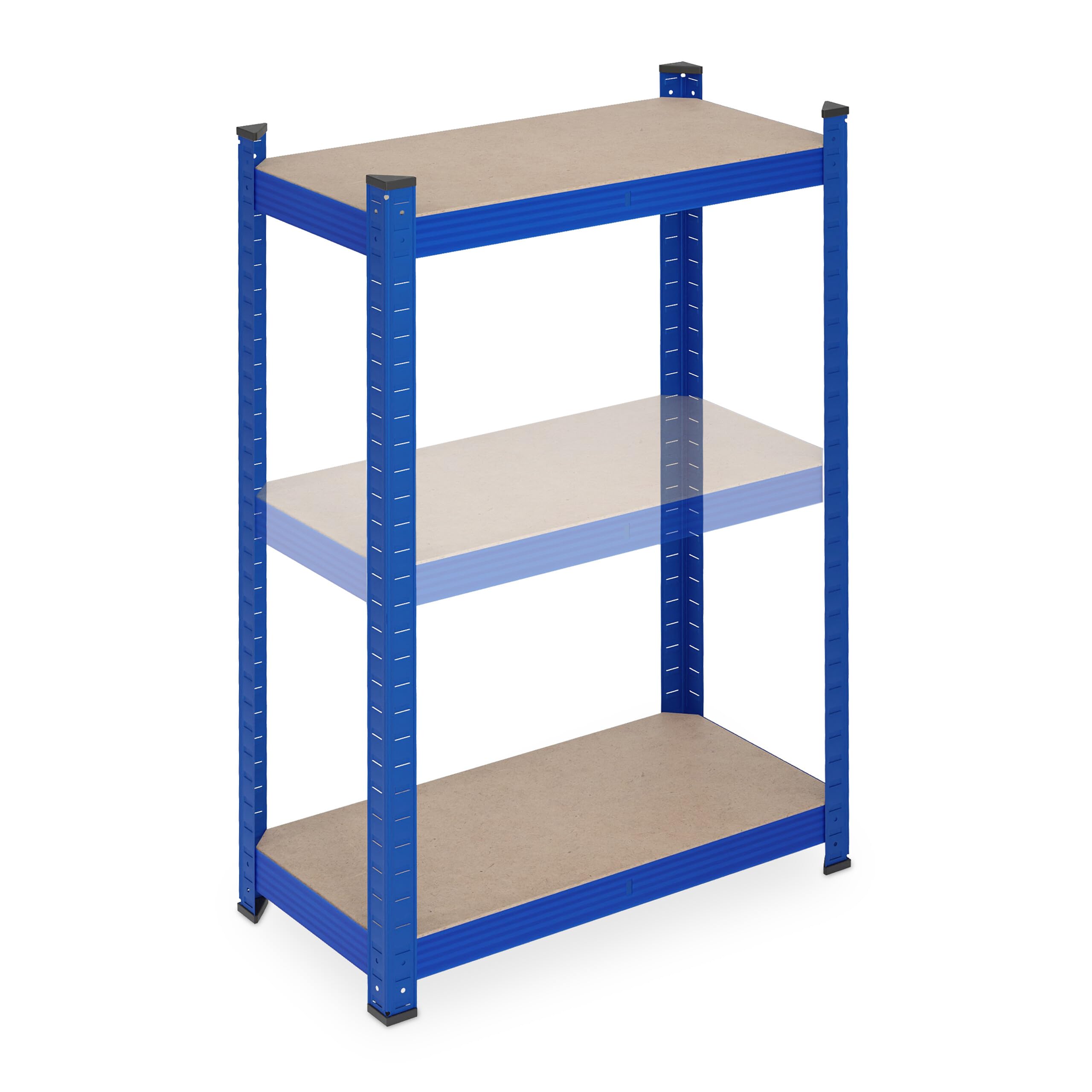 Relaxdays Estantería Metálica, 180 x 60 x 30 cm, Resiste 500 kg, 5 Baldas, Cargas Pesadas, Sótano, Taller, Acero, Azul