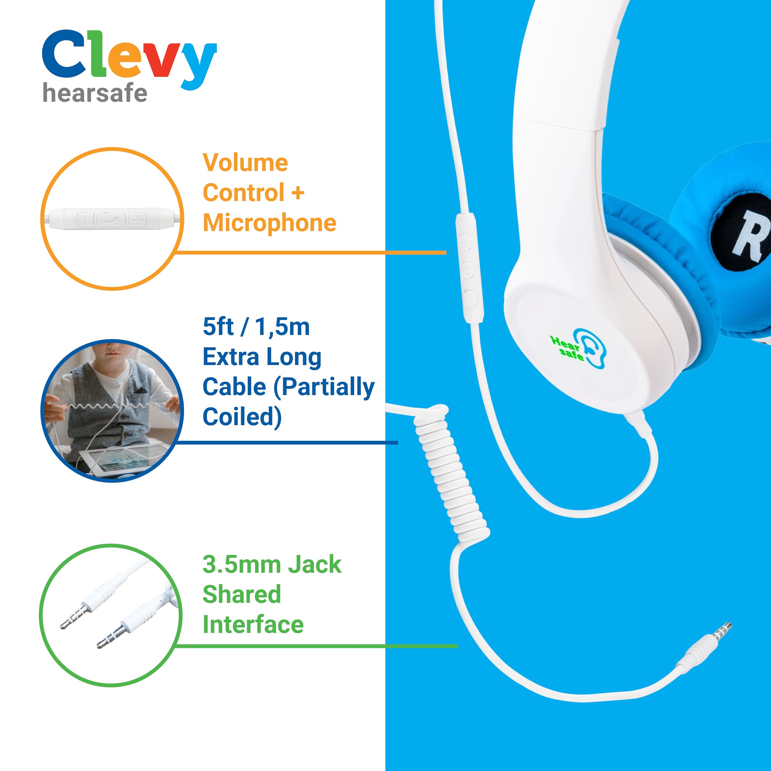 Clevy Hearsafe Kids Headphones Pink - Headphones For Kids - 85 DB - View #4