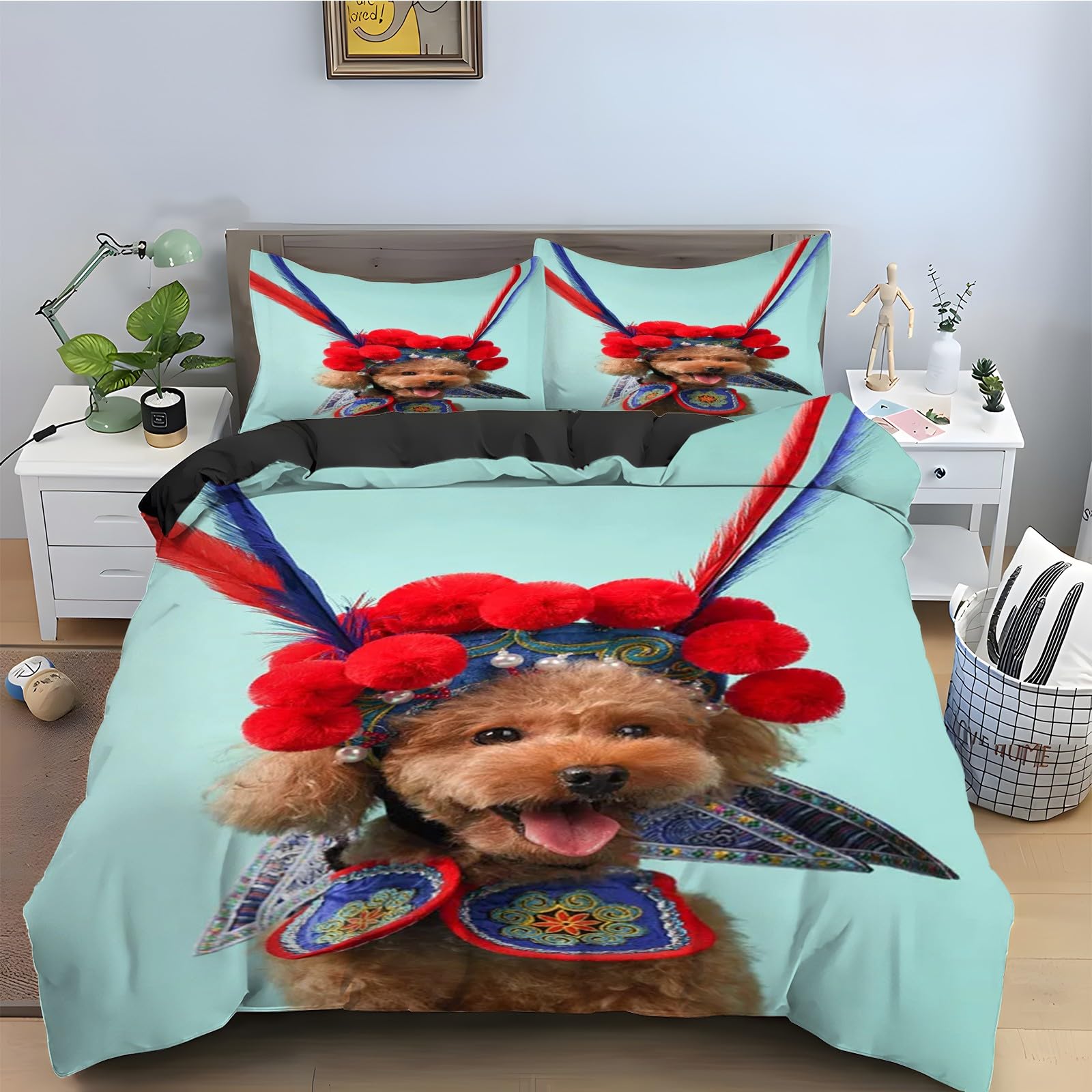 Housse de Couette 240x260 Microfibre Douce avec Fermeture Éclair
