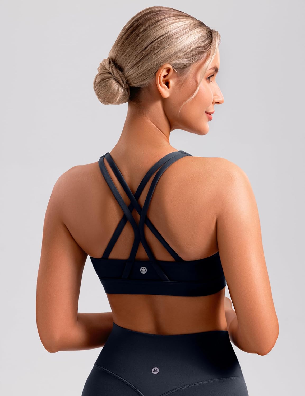 Sports Bras for Women Padded Criss Cross Back Yoga Tank Tops Medium Support Strappy Workout Removable Cups - Image 2