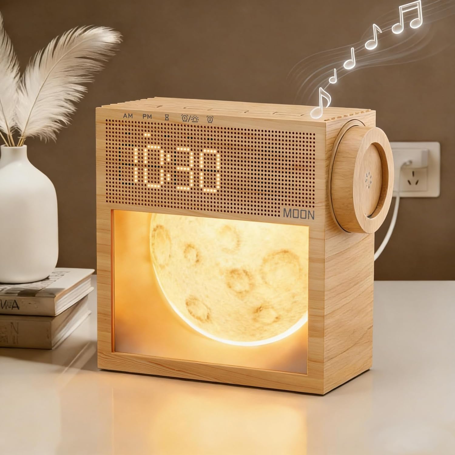 Sound Machine Alarm Clock with Sunrise Gentle Wake-Up Light, White Noise Machine with 20 Soothing Sounds for Sleeping, Dual Alarms, Snooze, Timer, Dimm Night Light for Bedroom, Gifts for Women
