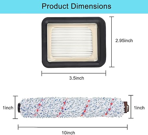 Miniatura 4 de Paquete de 6 piezas de repuesto compatibles con aspiradora Bissell CrossWave, paquete de 3 rollos de cepillo multisuperficie 1868, paquete de 3