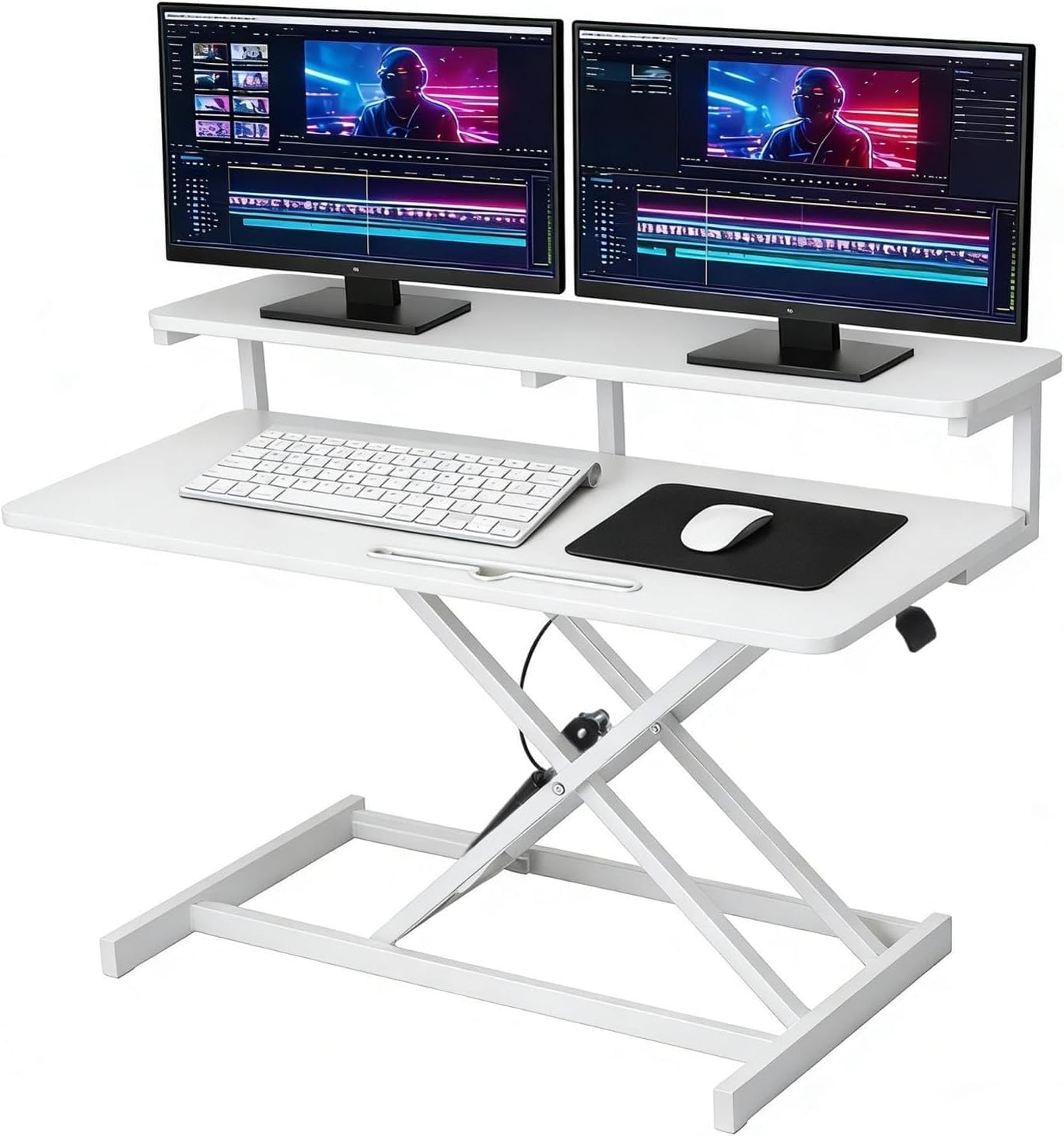 Supporto per scrivania regolabile in altezza, convertitore per doppio monitor da 37 pollici e laptop, postazione di lavoro