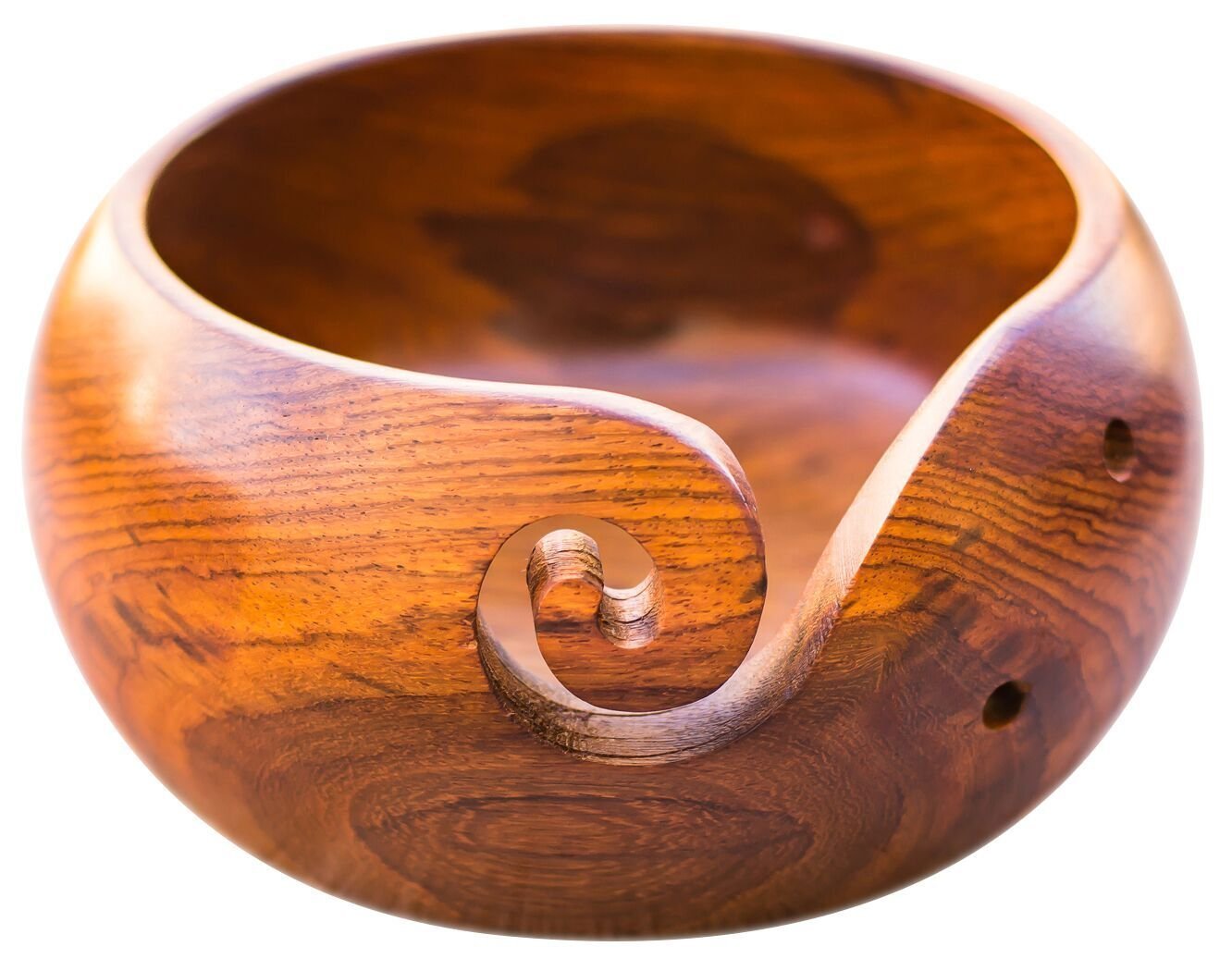 Wooden Yarn Bowl Holder Rosewood - Knitting Bowl Crochet Yarn Holder Bowl - Perfect For Mother's Day!