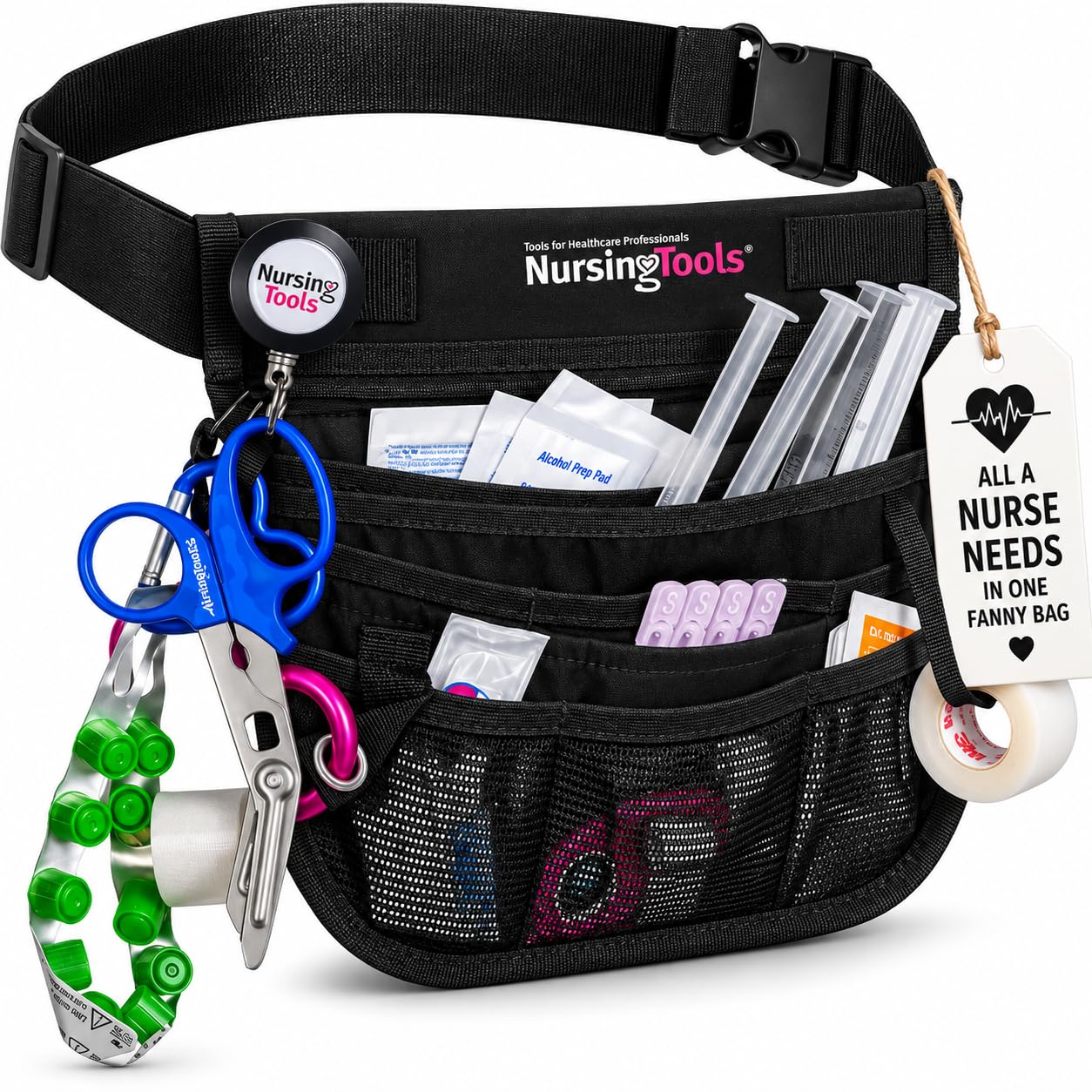 Kangapak Nurse Fanny Pack Multi Compartment Waist Organizer Tool Bag for Students, Practitioners &amp; Medical Professionals