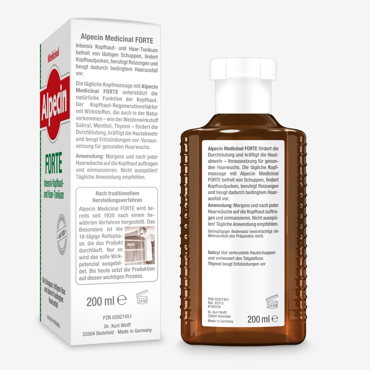 Alpecin Medicinal FORTE Tonikum - 3 x 200 ml - Wirksam gegen Schuppen und Haarausfall, Lindert Kopfhautjucken, Beruhigt Irritationen, Ideal bei fettigem Haar, mit Salicylsäure und