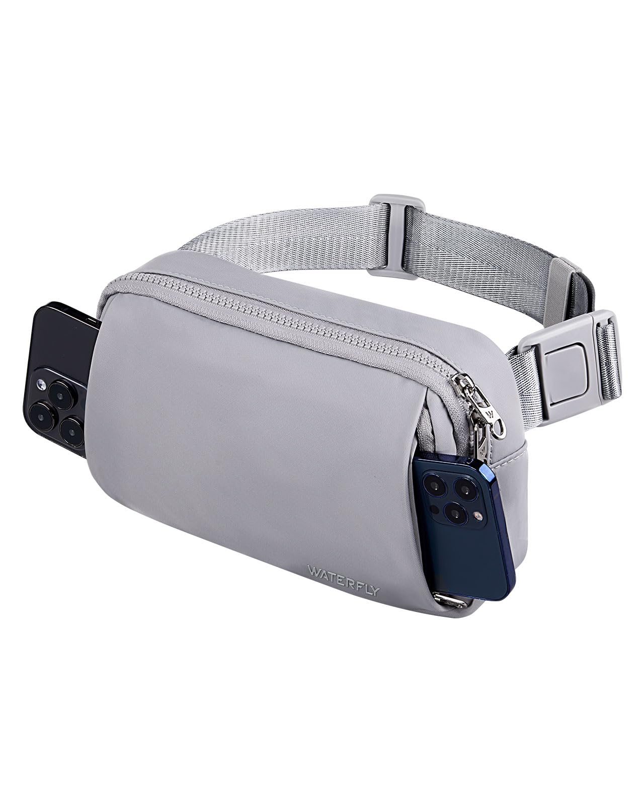 WaterflyBum Bag Women Men: Stylish Hip Fanny Waist Pack Casual Fashion Small Crossbody Chest Bag for Travel Walking Festival, Light Grey