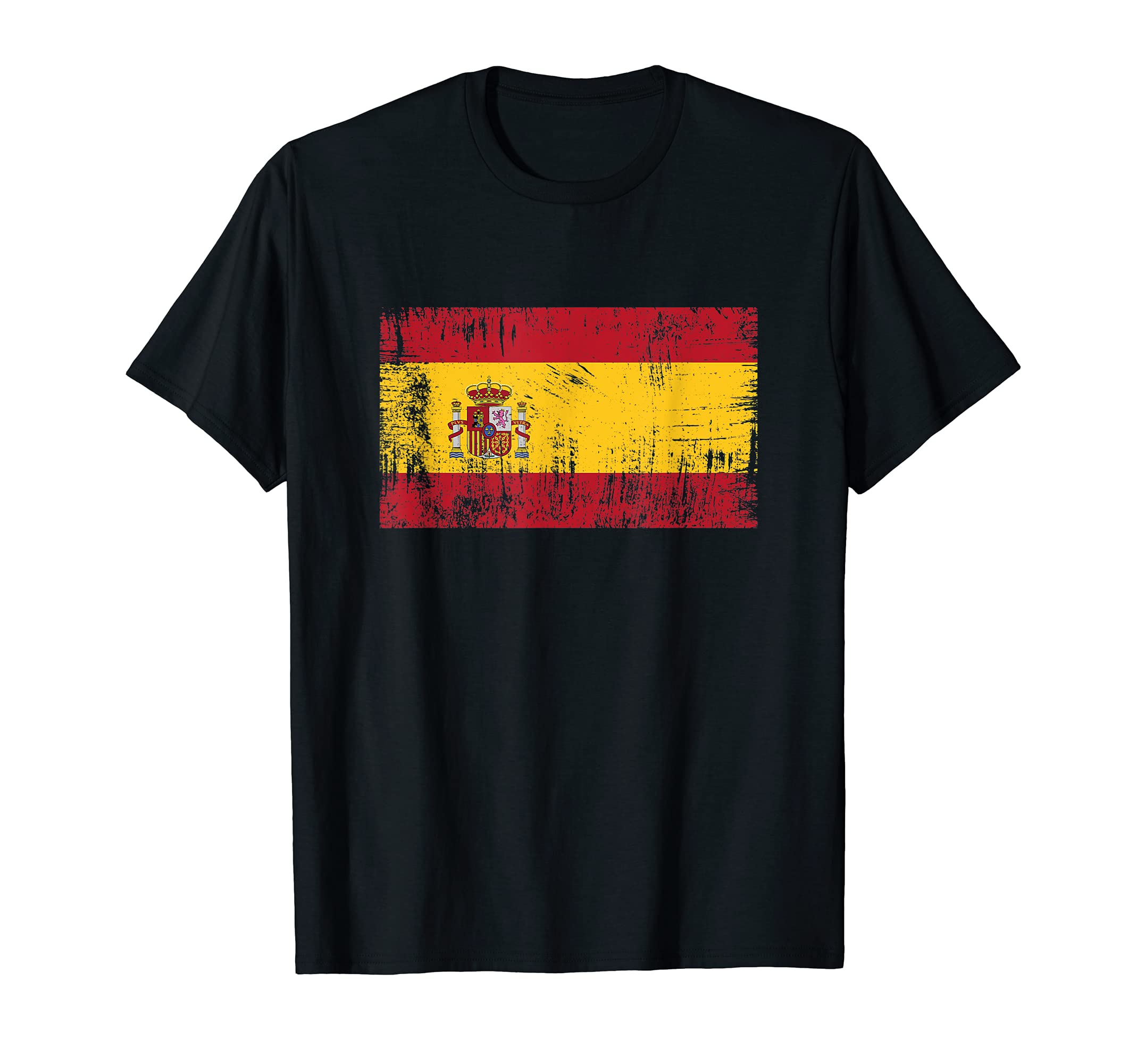 YO!Vintage Spanish Banner Fan Spain Flag Retro T-ShirtOEKO-TEX STANDARD 100