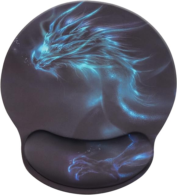 Wrist Rest Mat,Comfortable Memory Foam Mouse Pad with Wrist Support,Anti-Slip Rubber Mouse Wrist Support Pad for Working Gaming - dragon002