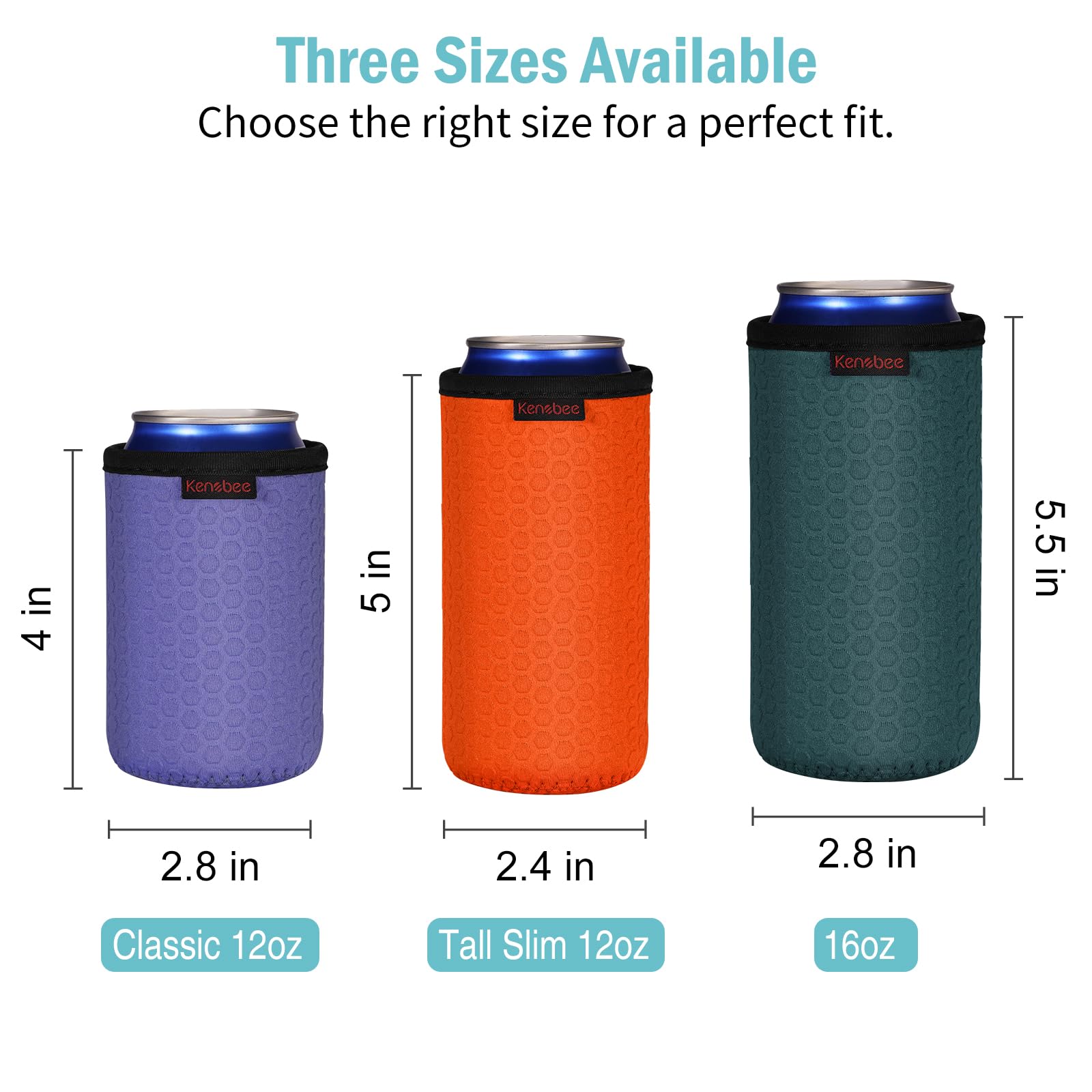 6x 12oz Manchons Isolants Refroidisseur Canette, Porte-boisson refroidisseur de canettes Antidérapants Réutilisables, Pochettes pour canettes de Bière (355ml, 6 Couleurs)