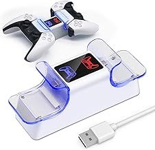 PS5 Controller Charging Station, Dual Sense PS5 Charging Dock with LED Indicator for Sony Dual Playstation 5 Controller, Playstation 5 Accessories Charger, Dual USB Type C Fast Charging