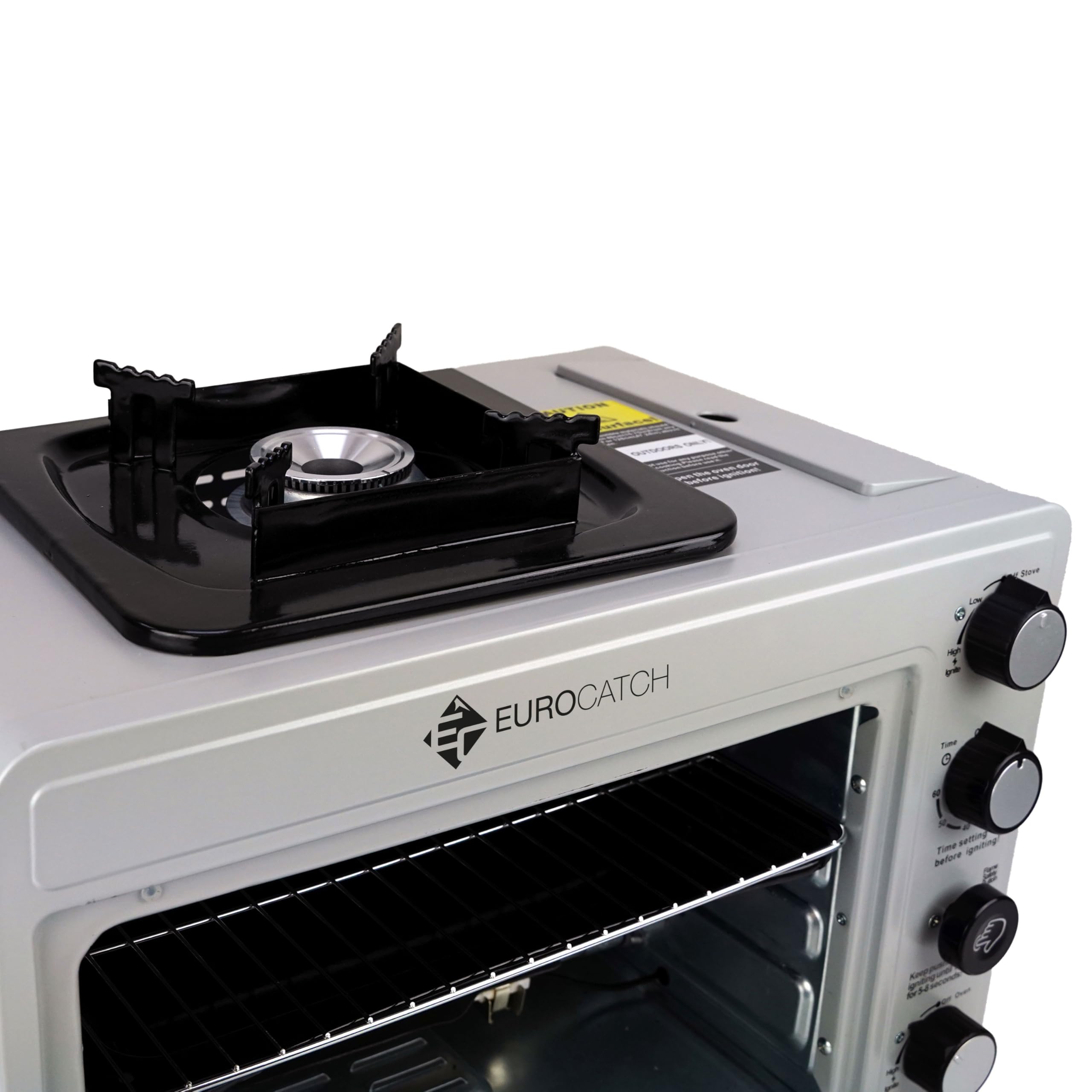 Tragbarer Gasofen für 227 g Gaskartuschen – Campingofen mit Brenner – 25,2 Liter – 2,1 kW – Elektronische Zündung – Outdoor & Zuhause