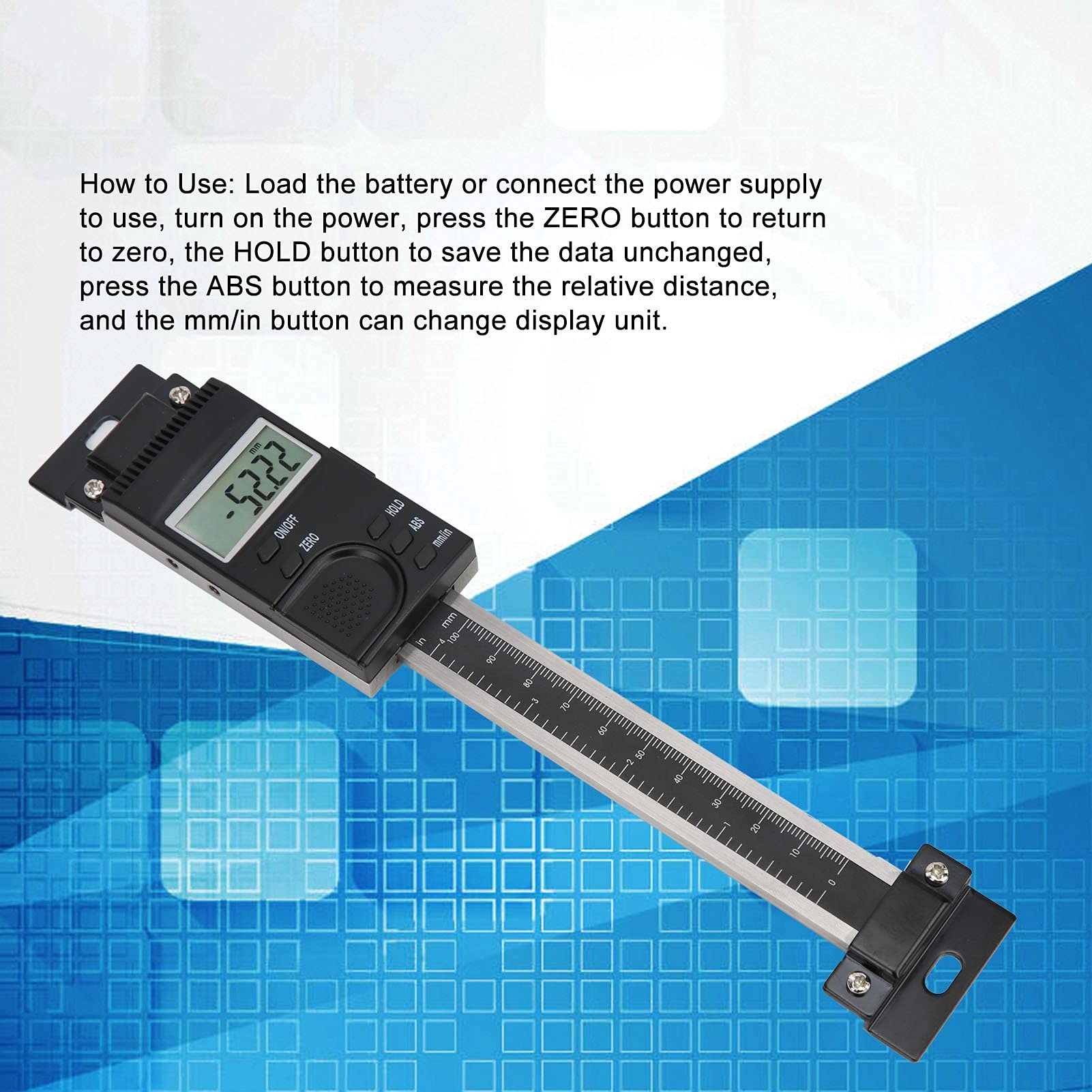 Fdit Digital Vernier Remlaw Instrumento de Medición Industrial para Máquinas Herramientas de 0 a 100 Mm