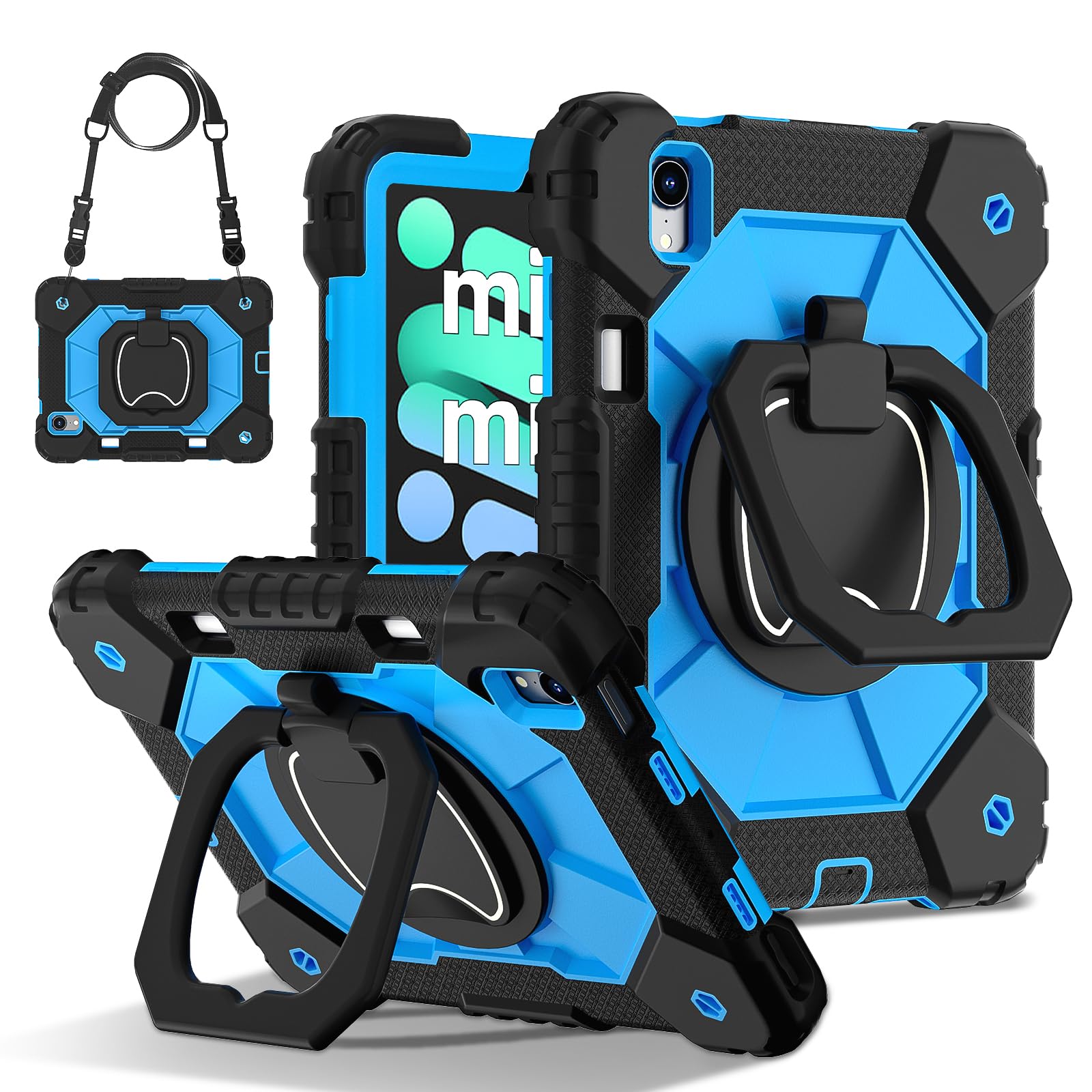 Protection iPad mini 7 2024 housse antichoc avec bandoulière - 8