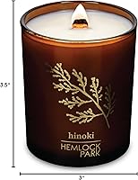 Vista 45 de Hemlock Park Vela de mecha de madera ámbar y dorada hecha a mano con cera de coco natural (estándar de 7.2 onzas, ámbar)